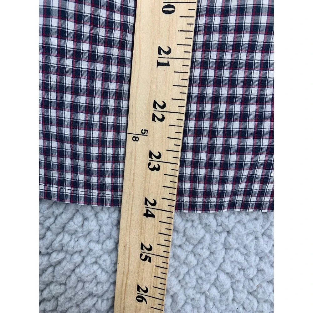 Ralph Lauren Button Down Shirt Boys M 10-12 Navy Red Plaid Hooey Western Patches